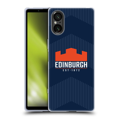 Edinburgh Rugby Graphics Lines Soft Gel Case for Sony Xperia 5 V 5G
