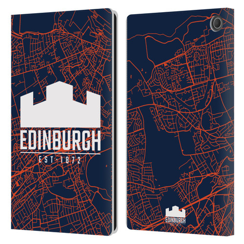 Edinburgh Rugby Graphics Map Leather Book Wallet Case Cover For Amazon Fire Max 11 2023