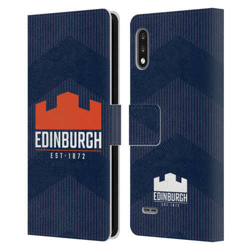 Edinburgh Rugby Graphics Lines Leather Book Wallet Case Cover For LG K22