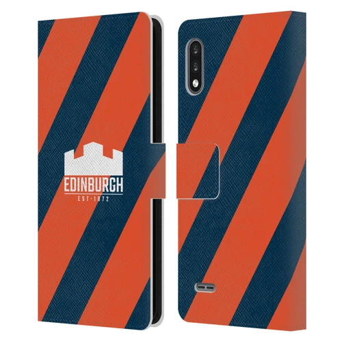 Edinburgh Rugby Logo Art Diagonal Stripes Leather Book Wallet Case Cover For LG K22