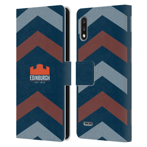 Edinburgh Rugby Logo Art Lines Leather Book Wallet Case Cover For LG K22