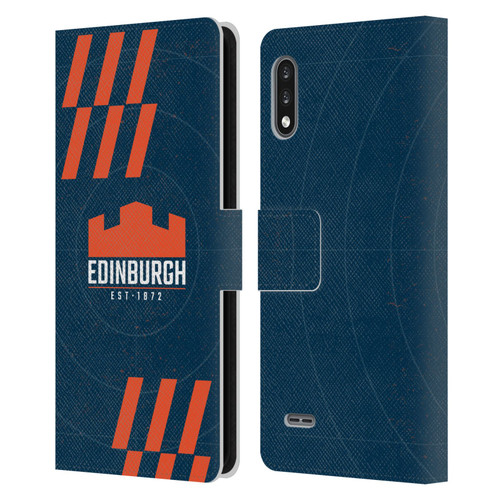 Edinburgh Rugby Logo Art Navy Blue Leather Book Wallet Case Cover For LG K22