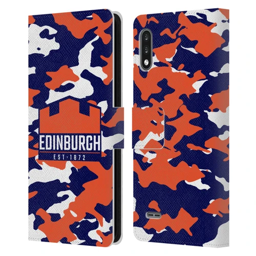 Edinburgh Rugby Logo 2 Camouflage Leather Book Wallet Case Cover For LG K22