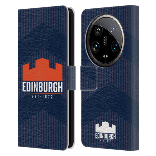 Edinburgh Rugby Graphics Lines Leather Book Wallet Case Cover For Xiaomi 14 Ultra