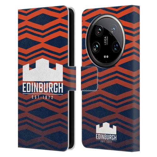 Edinburgh Rugby Graphics Pattern Gradient Leather Book Wallet Case Cover For Xiaomi 14 Ultra