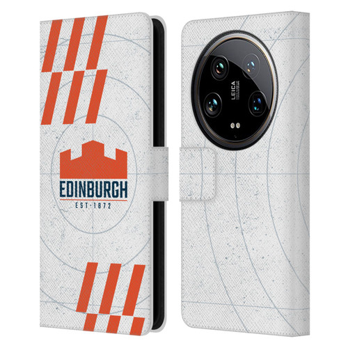 Edinburgh Rugby Logo Art White Leather Book Wallet Case Cover For Xiaomi 14 Ultra