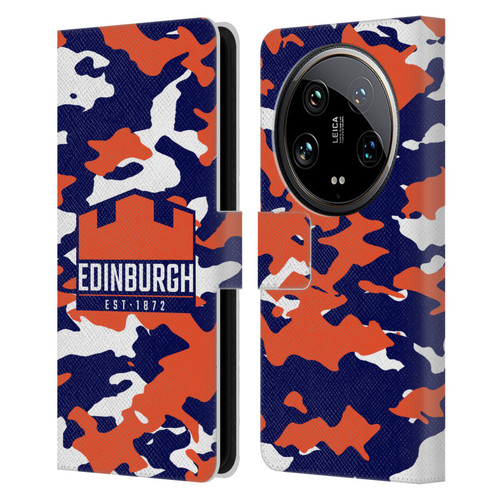 Edinburgh Rugby Logo 2 Camouflage Leather Book Wallet Case Cover For Xiaomi 14 Ultra