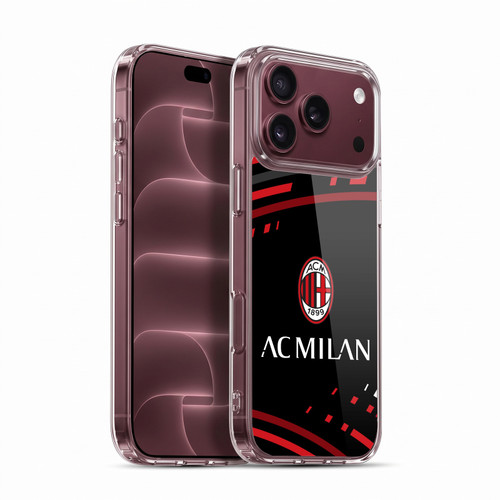 AC Milan Crest Patterns Curved Soft Gel Case for Apple iPhone 18 Pro Max