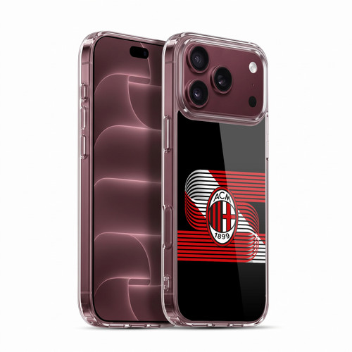 AC Milan Crest Patterns Diagonal Soft Gel Case for Apple iPhone 18 Pro Max
