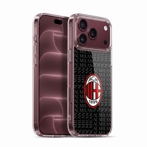 AC Milan Crest Patterns Red And Grey Soft Gel Case for Apple iPhone 18 Pro Max