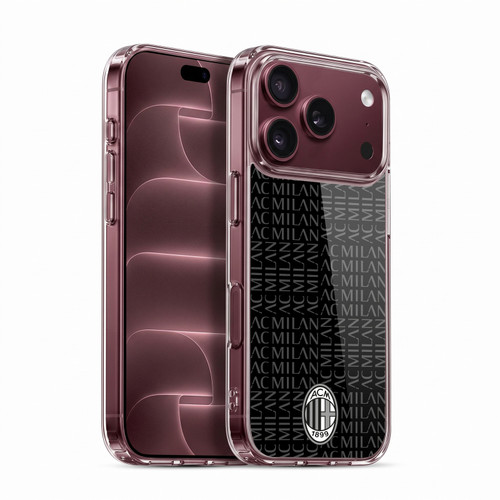 AC Milan Crest Patterns Black And Grey Soft Gel Case for Apple iPhone 18 Pro