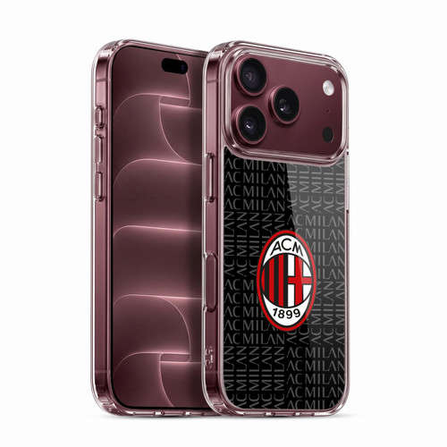 AC Milan Crest Patterns Red And Grey Soft Gel Case for Apple iPhone 18 Pro