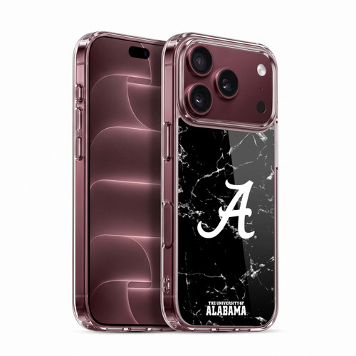 University Of Alabama UA The University Of Alabama Black And White Marble Soft Gel Case for Apple iPhone 18 Pro