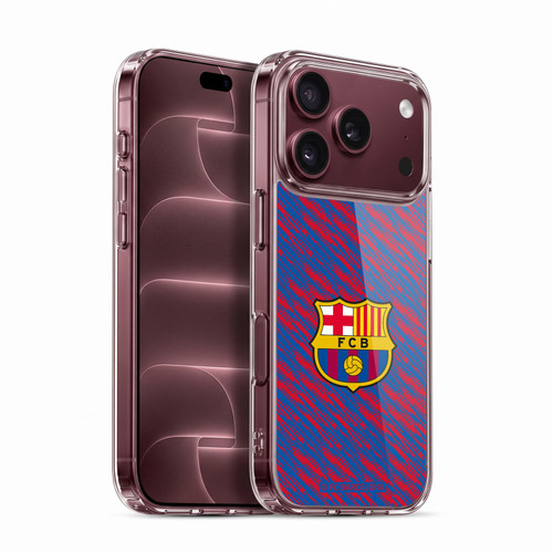 FC Barcelona Crest Patterns Glitch Soft Gel Case for Apple iPhone 18 Pro