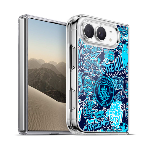Manchester City Man City FC Graffiti Tags by Murwalls Patterns Soft Gel Case for Apple iPhone Duo