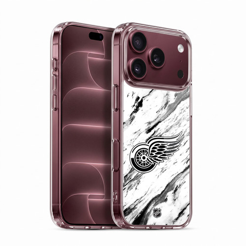 NHL Detroit Red Wings Marble Soft Gel Case for Apple iPhone 18 Pro