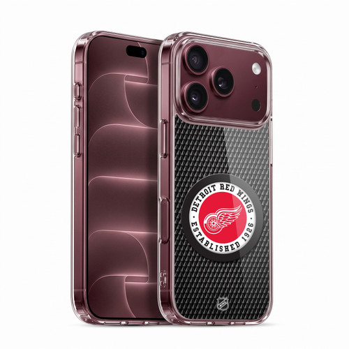 NHL Detroit Red Wings Puck Texture Soft Gel Case for Apple iPhone 18 Pro