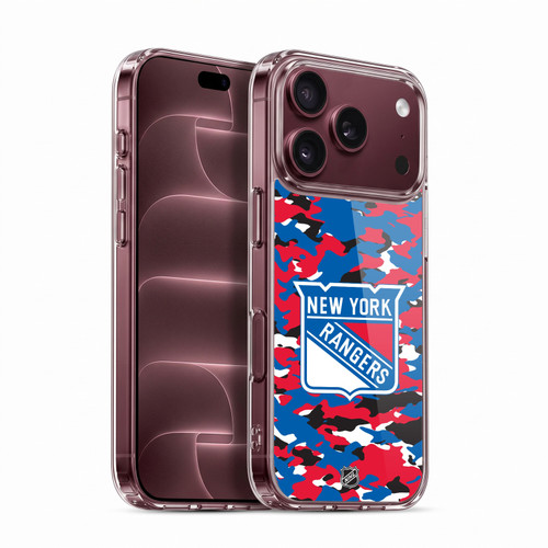 NHL New York Rangers Camouflage Soft Gel Case for Apple iPhone 18 Pro