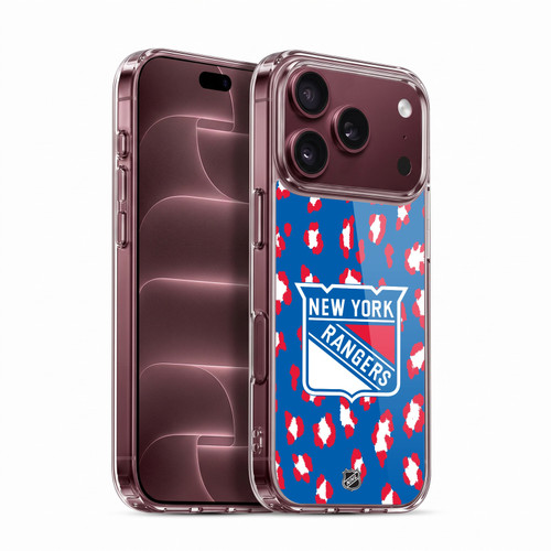 NHL New York Rangers Leopard Pattern Soft Gel Case for Apple iPhone 18 Pro