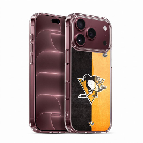 NHL Pittsburgh Penguins Half Distressed Soft Gel Case for Apple iPhone 18 Pro