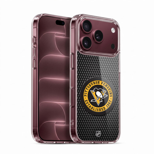 NHL Pittsburgh Penguins Puck Texture Soft Gel Case for Apple iPhone 18 Pro
