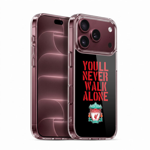 Liverpool Football Club Crest You'Ll Never Walk Alone Stencil Black Soft Gel Case for Apple iPhone 18 Pro