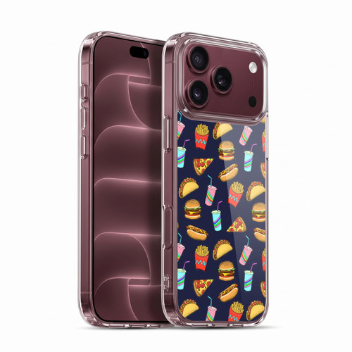 Micklyn Le Feuvre Patterns 2 Fast Food On Navy Soft Gel Case for Apple iPhone 18 Pro Max