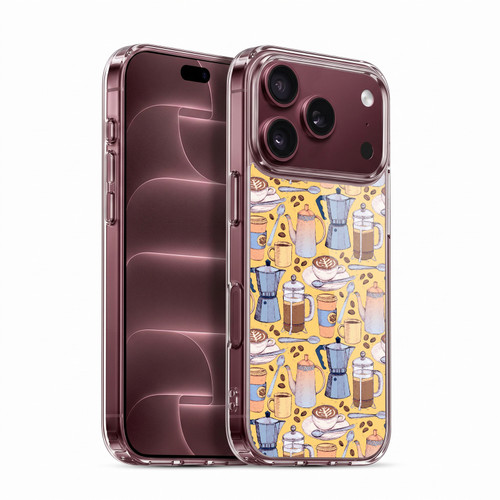 Micklyn Le Feuvre Patterns 2 Coffee Love On Yellow Soft Gel Case for Apple iPhone 18 Pro