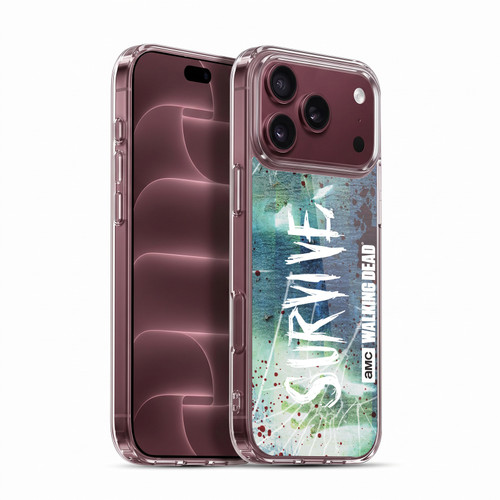 AMC The Walking Dead Typography Survive Torned Glass Soft Gel Case for Apple iPhone 18 Pro Max