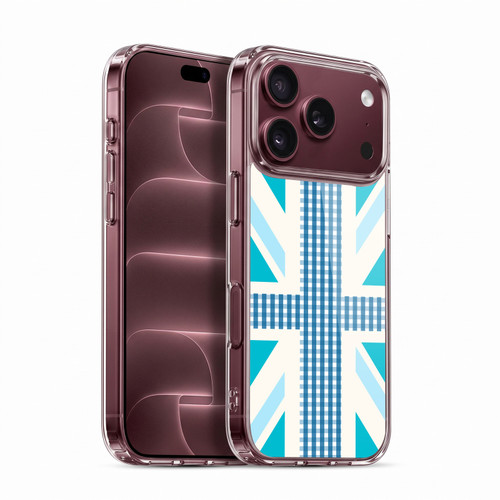 Head Case Designs Union Jack Collection Blue Gingham Soft Gel Case for Apple iPhone 18 Pro