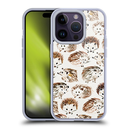 Cat Coquillette Animals Hedgehogs Soft Gel Case for Apple iPhone 14 Pro