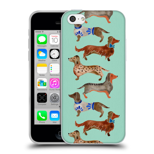 Cat Coquillette Animals Blue Dachshunds Soft Gel Case for Apple iPhone 5c