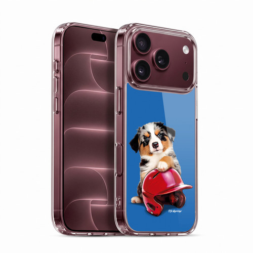 P.D. Moreno Sport Puppies Australian Shepherd Helmet Soft Gel Case for Apple iPhone 18 Pro