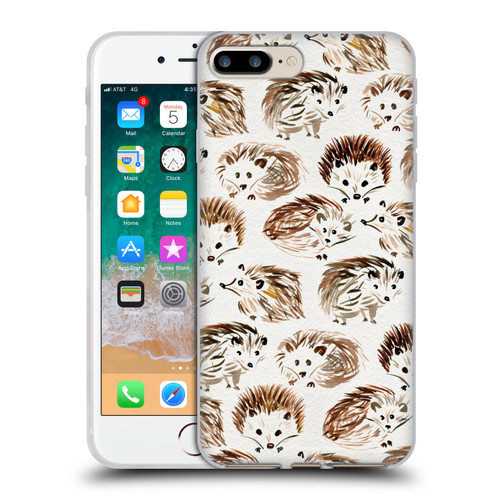 Cat Coquillette Animals Hedgehogs Soft Gel Case for Apple iPhone 7 Plus / iPhone 8 Plus