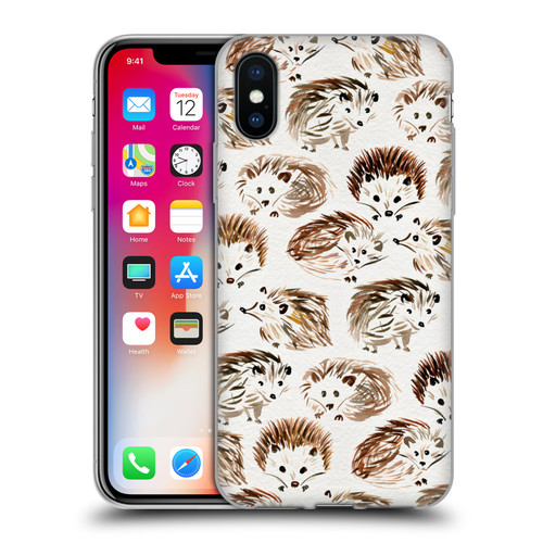 Cat Coquillette Animals Hedgehogs Soft Gel Case for Apple iPhone X / iPhone XS