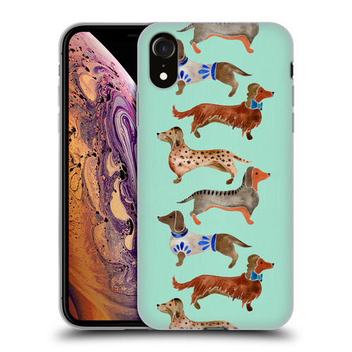 Cat Coquillette Animals Blue Dachshunds Soft Gel Case for Apple iPhone XR