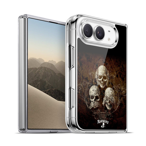 Alchemy Gothic Skull No Evil Three Skull Soft Gel Case for Apple iPhone Duo