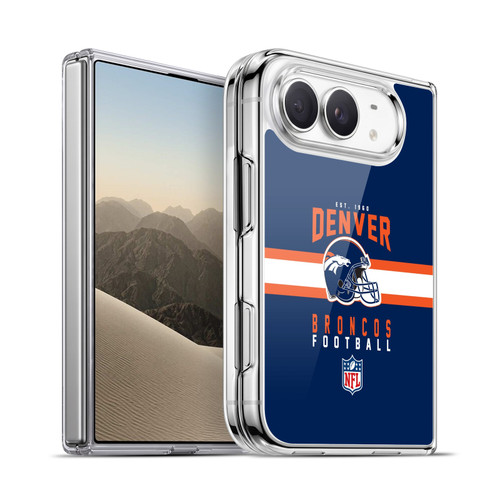 NFL Denver Broncos Graphics Helmet Typography Soft Gel Case for Apple iPhone Duo