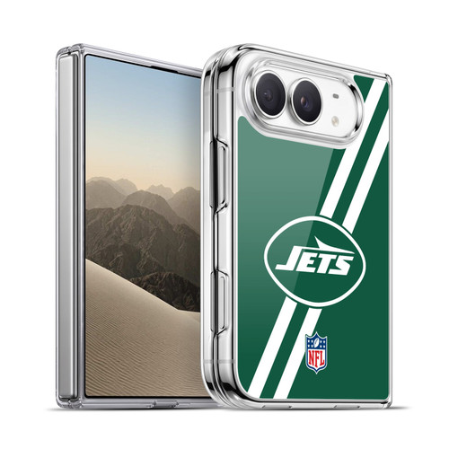 NFL New York Jets Logo Stripes Soft Gel Case for Apple iPhone Duo