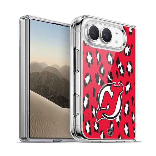 NHL New Jersey Devils Leopard Pattern Soft Gel Case for Apple iPhone Duo