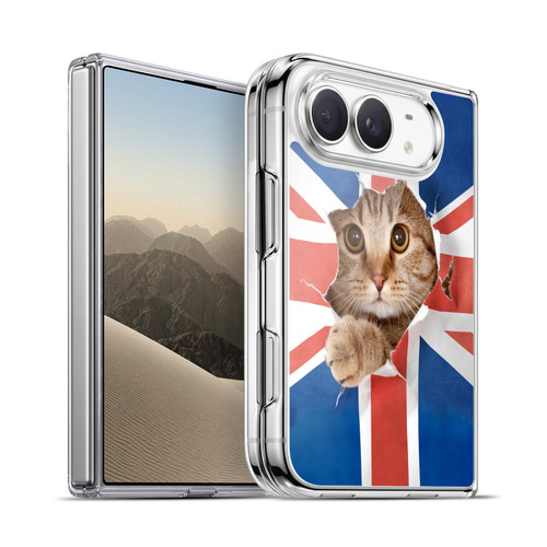 Head Case Designs Funny Animals Union Jack Peeping Cat Soft Gel Case for Apple iPhone Duo