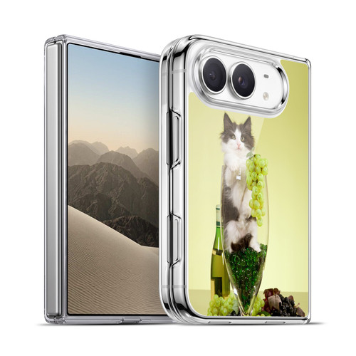 Head Case Designs Funny Animals Cat In A Wine Glass With Grapes Soft Gel Case for Apple iPhone Duo