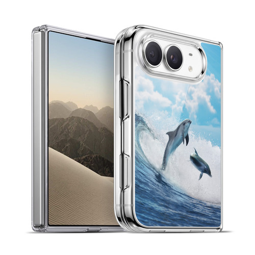 Head Case Designs Wildlife Happy Surfing Dolphins Soft Gel Case for Apple iPhone Duo
