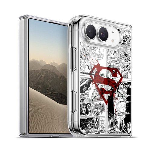 Superman DC Comics Comicbook Art Red Logo Splatter Soft Gel Case for Apple iPhone Duo