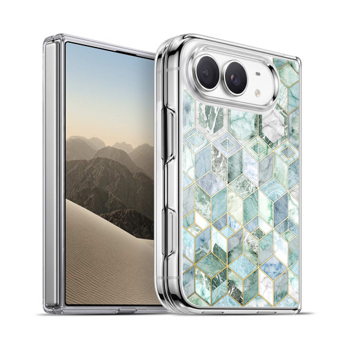 Micklyn Le Feuvre Marble Patterns Jade Honeycomb Soft Gel Case for Apple iPhone Duo