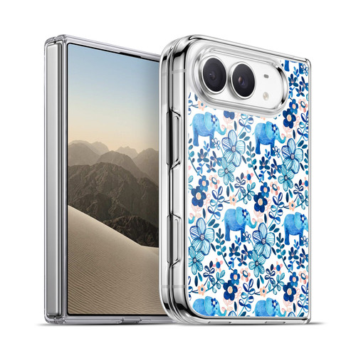 Micklyn Le Feuvre Patterns 2 Watercolour Floral Elephant Soft Gel Case for Apple iPhone Duo