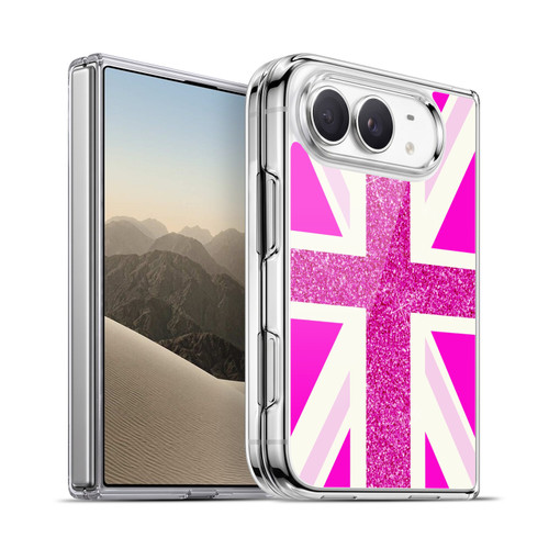 Head Case Designs Union Jack Collection Fashion Fuchsia Glitter Soft Gel Case for Apple iPhone Duo