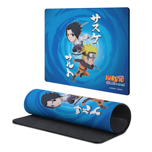 Naruto Shippuden Graphics Chibi Naruto Sasuke Gaming Office Desk PC Keyboard Mouse Mat Pad 9.84 x 11.81 x 0.12 inches (250 x 300 mm) - S