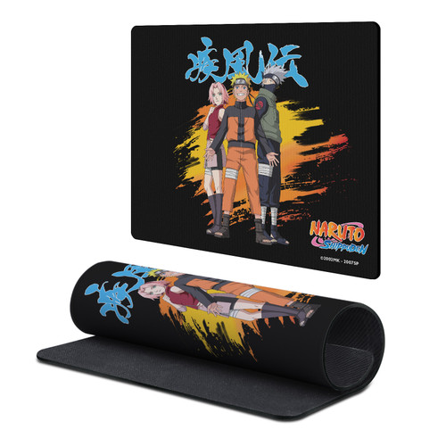 Naruto Shippuden Graphics Team 7 Black Gaming Office Desk PC Keyboard Mouse Mat Pad 9.84 x 11.81 x 0.12 inches (250 x 300 mm) - S
