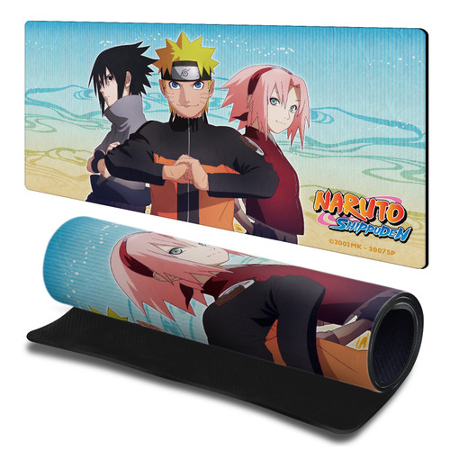 Naruto Shippuden Graphics Team 7 Banner Gaming Office Desk PC Keyboard Mouse Mat Pad 23.62 x 11.81 x 0.12 inches (600 x 300 mm) - L